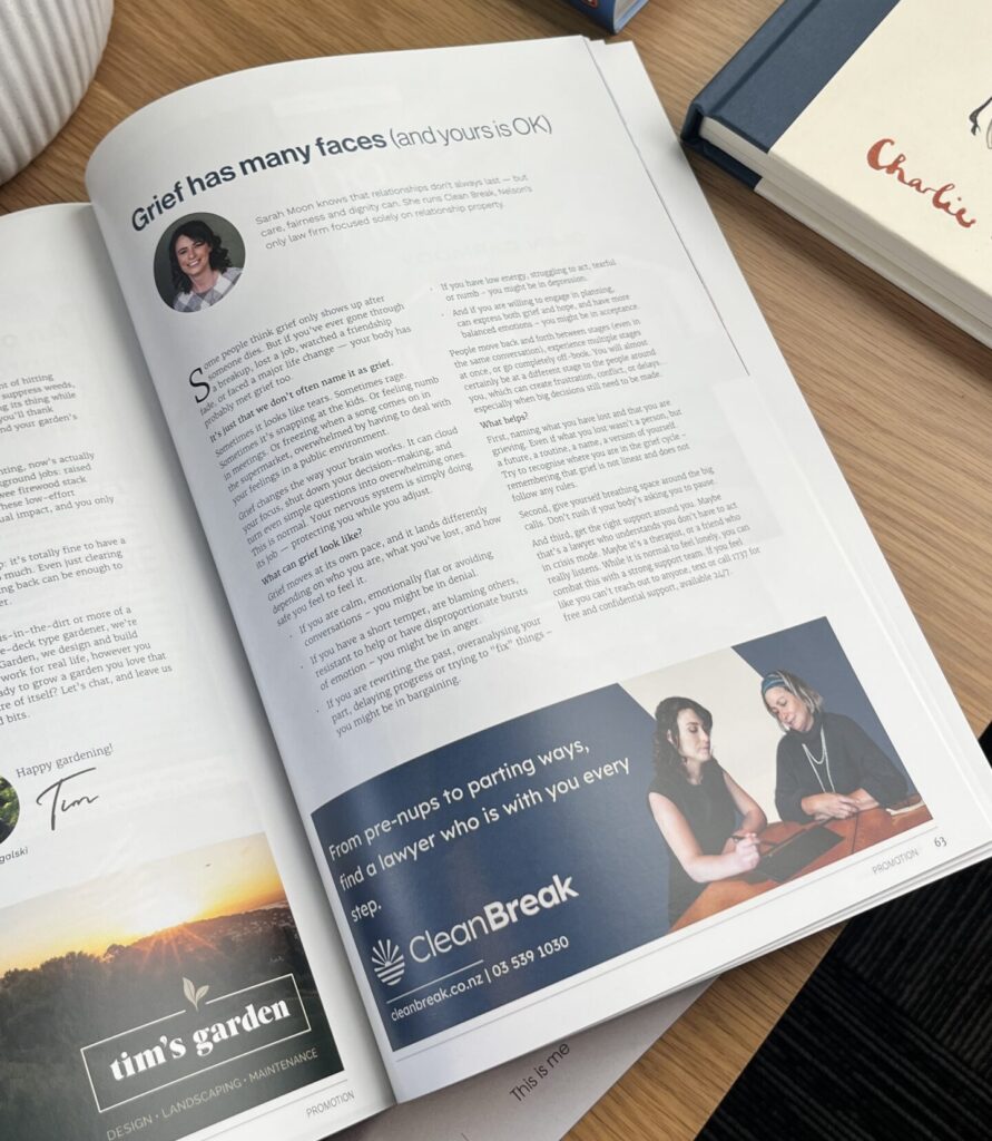 Nelson Magazine Article about Grief after Separation