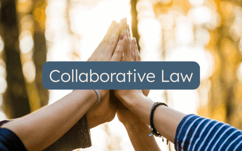 Four hands together. Words Collaborative Law
